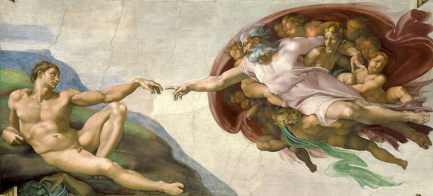 Detail of The Creation of Adam by Michelangelo